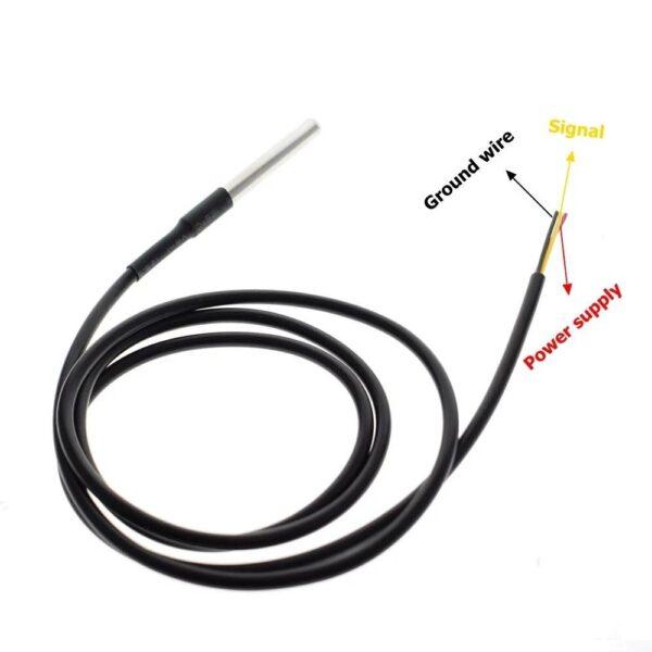 โพรบวัดอุณหภูมิ สายเซ็นเซอร์ ในของเหลว โพรบสแตนเลส กันน้ำ Probe Temperature Sensor DS18B20 18B20 #DS18B20-W (1 เส้น) - Image 3