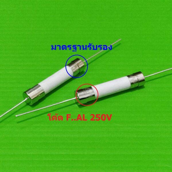 ฟิวส์ หางหนู 2 ขา บัดกรี มีขา เซรามิค Ceramic Fuse 6x30mm 250V 10A 12A 15A 20A 25A 30A #PC6x30F (1 ตัว) - Image 2