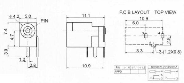 DC Socket ซ็อคเก็ต 3.5x1.3mm แจ็ค ดีซีแจ็ค DC Jack ปลั๊ก DC Plug Connector 3 ขา #S-DC002-1.3 (1 ตัว) - Image 5