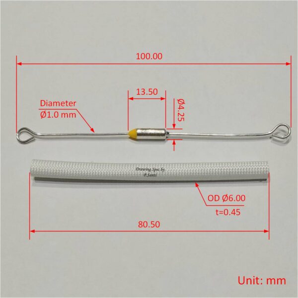 ฟิวส์ เทอร์โมฟิวส์ หม้อหุงข้าว กระติกน้ำร้อน เตารีด Thermal Fuse 10A 250V 185°C #MTF 10A ขายาว - Image 3