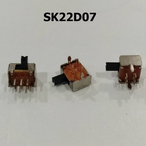 สวิทช์ เลื่อน 6 ขา Slide switch Toggle switch ขนาด 6.9x8.6mm #สวิทช์เลื่อน (6ขา,SK22D07) (1 ตัว)