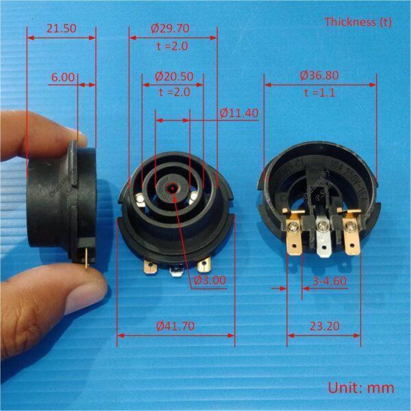 เทอร์โมสตัท สวิทช์ ซ็อคเก็ต เต้ารับ กาต้มน้ำ กาน้ำร้อน Thermostat Electric kettle Switch KSD686 585 13A 250VAC #CJ2311 - Image 7