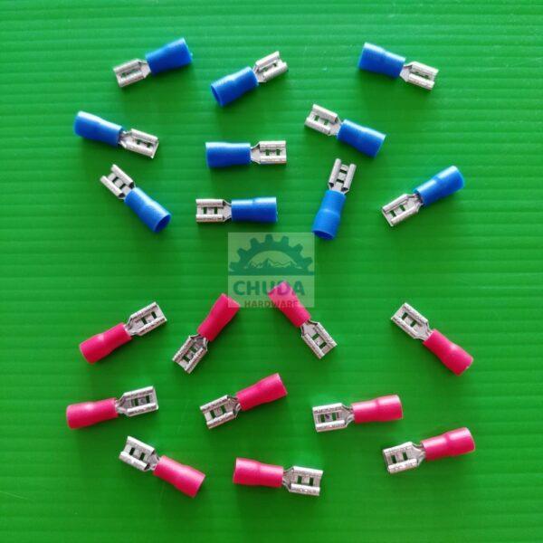 (10 ตัว) หางปลา เสียบ 4.8mm หัวเสียบ ตัวเมีย หุ้ม แบน 4.8mm 0.187in #FD1.25-187 #FD2-187