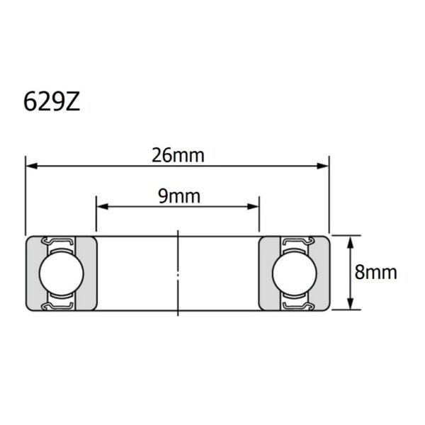 แบริ่ง ตลับลูกปืน ลูกปืน Bearing พัดลม ล้อ รถเข็น จักรยาน มอไซด์ รถยนต์ แกน 9mm 609Z 629Z #GBB9-Z (1 ตัว) - Image 5