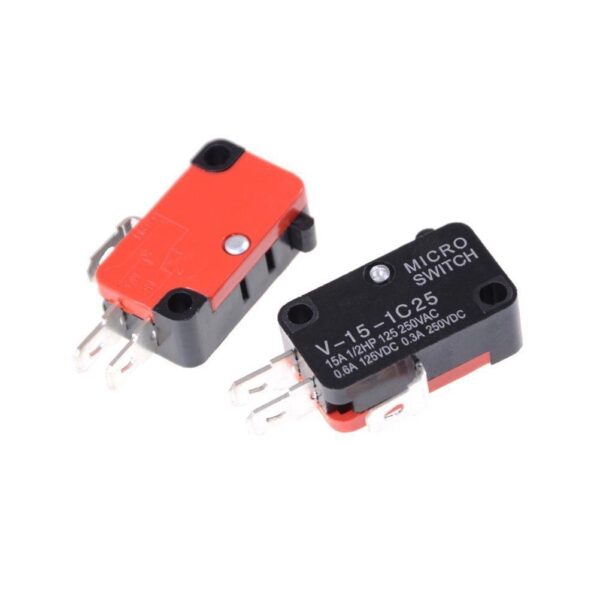 ไมโครสวิทช์ สวิทช์ ลิมิตสวิทช์ Micro Switch Limit Switch 3 ขา 15A 250V #V-15-1C25 MS ดำ-แดง (1 ตัว) - Image 3