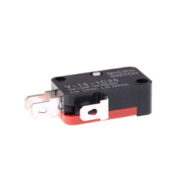 ไมโครสวิทช์ สวิทช์ ลิมิตสวิทช์ Micro Switch Limit Switch 3 ขา 15A 250V #V-15-1C25 MS ดำ-แดง (1 ตัว) - Image 5