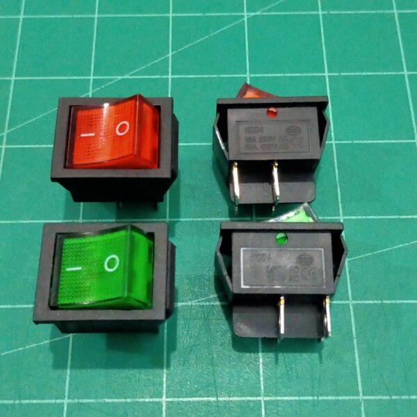 สวิทช์ 25x31mm กระดก เปิด ปิด Switch 4 ขา 6 ขา 16A 250V #สวิทช์ 25x31mm 16A (1 ตัว)