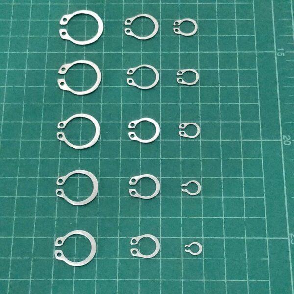 C clip คลิปหนีบ แหวนล็อค กิ๊ปล็อค External Ring แบบล็อคนอก แกน 3-25mm #C clip ล็อคนอก-เงิน (1 ตัว) - Image 2