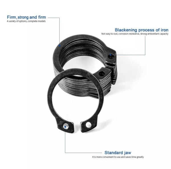 C clip Circlip คลิป หนีบ แหวนล็อค กิ๊ปล็อค External Ring แบบล็อคนอก แกน 34mm ถึง 60mm #ล็อคนอก-ดำ (1 ตัว) - Image 2