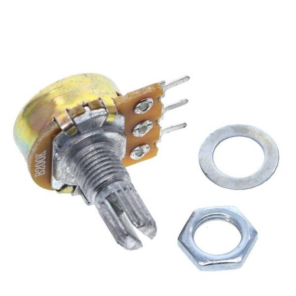 โพเทนชิโอมิเตอร์ Potentiometer VR ปรับค่า 3 ขา แกนยาว 15mm B1K ถึง B1M #WH148 3 ขา 15mm น้ำตาล (1 ตัว) - Image 2