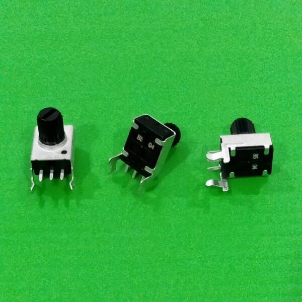 โพเทนชิโอมิเตอร์ Potentiometer วอลลุ่ม VR ปรับค่า RV09 Horizontal 3 ขา B102 ถึง B504 #RV09 แนวนอน 8.5mm (1 ตัว)