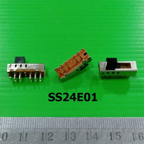 สวิทช์ Slide switch Toggle switch สวิทช์เลื่อน 10 ขา ขนาด 6.2x18.1mm #สวิทช์เลื่อน (10ขา,SS24E01) (1 ตัว)