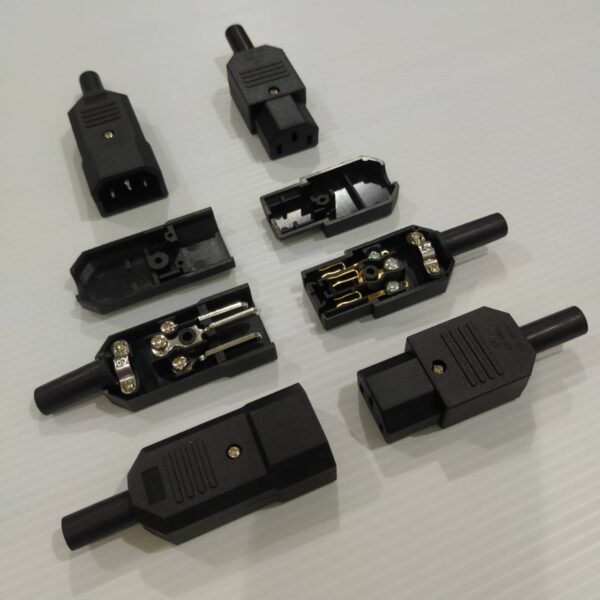 ปลั๊ก ต่อสายไฟ ปลั๊กเสียบ ซ็อคเก็ต AC Power Plug Connector Adapter  PDU UPS Socket 3 ขา 10A 250V #PP AC-09 (1 ตัว)