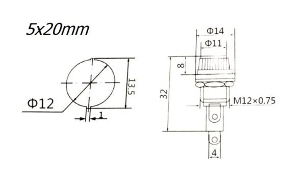 ฐานฟิวส์ ซองฟิวส์ กล่องฟิวส์ กระบอกฟิวส์ ฟิวส์ ปลั๊กไฟ ตู้ไฟ Fuse Holder 10A 250V #ฐานฟิวส์ 5x20mm (1 ตัว) - Image 3