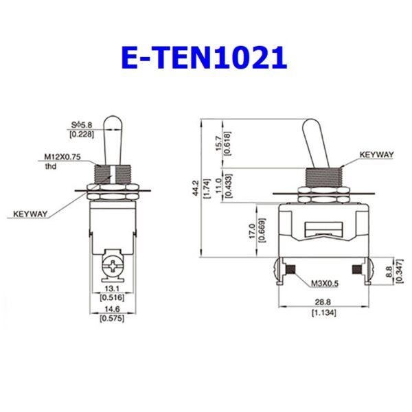 สวิทช์ โยก สลับ Toggle Switch 2 ขา (1 ขั้ว 1 ทาง) ON-OFF 15A 250V #E-TEN1021 (1 ตัว) - Image 8