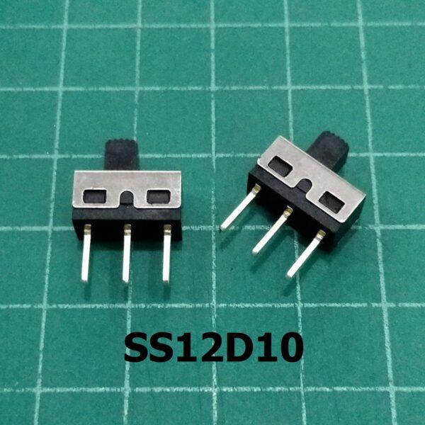 สวิทช์ เลื่อน Slide switch Toggle switch 3 ขา ขนาด 6.6x12.7mm #สวิทช์เลื่อน(3ขา,SS12D10) (1 ตัว)