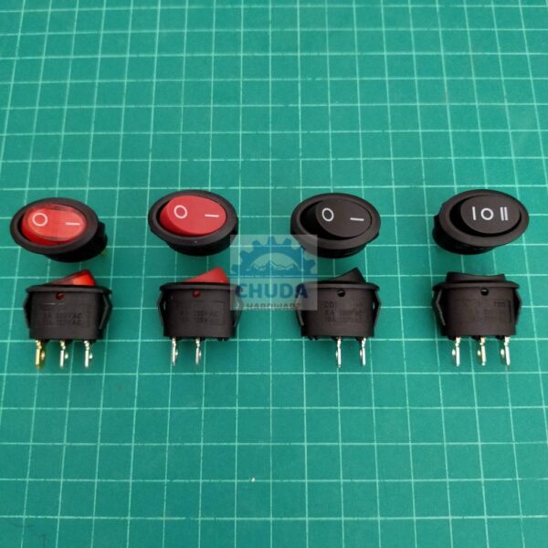 สวิทช์ วงรี รูปไข่ เปิด-ปิด กระดก Rocker Switch 2 ขา 3 ขา 6A 250V #สวิทช์วงรี (1 ตัว)