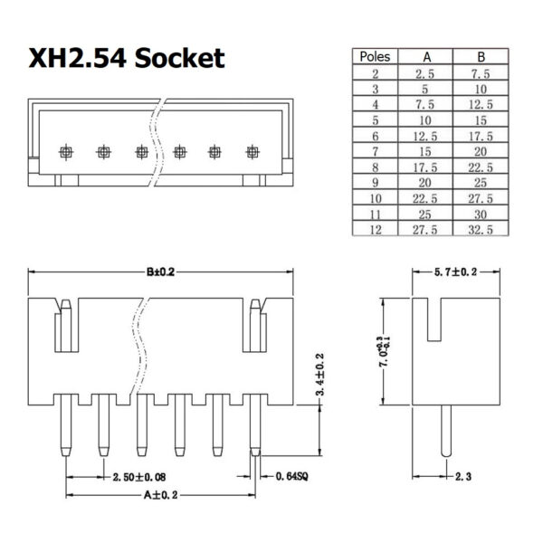 (1 ชุด) สาย JST Plug สายแบต สายปลั๊ก ตัวเมีย ซ็อคเก็ต ตัวผู้ Socket รุ่น XH2.54 2P ถึง 12P #แบบ C 20cm - Image 5