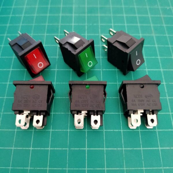 สวิทช์ 15x21mm กระดก เปิด-ปิด Rocker Switch 2 ขา 3 ขา 4 ขา 6 ขา 6A 250V #สวิทช์ 15x21mm (1 ตัว) - Image 2