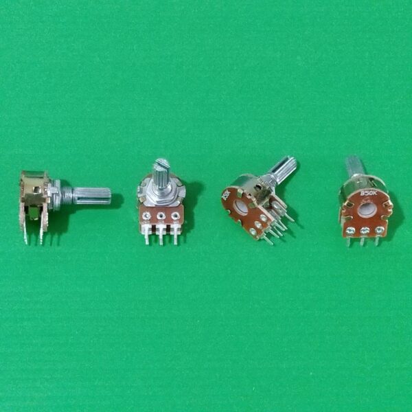 โพเทนชิโอมิเตอร์ Potentiometer VR ปรับค่า 6 ขา B1K ถึง B1M แกนยาว 20mm #WH148 6 ขา 20mm น้ำตาล (1 ตัว) - Image 2