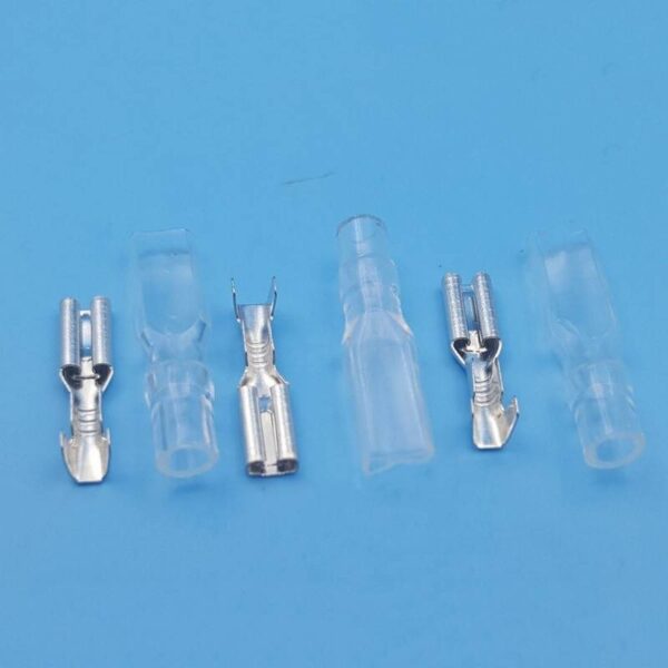 (10 ชุด) หางปลา เสียบ ขั้วเปิด ตัวเมีย เปลือย ปลอกยาง แบน 2.8mm #เสียบ(2.8mm,เงิน) - Image 2