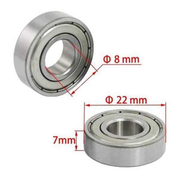 แบริ่ง Bearing ตลับลูกปืน ลูกปืน ล้อ สกูตเตอร์ สเก็ต รถเข็น 608ZZ 608RS เกรด ABEC-7 ขนาด 8X22X7mm #608 (1 ตัว) - Image 2