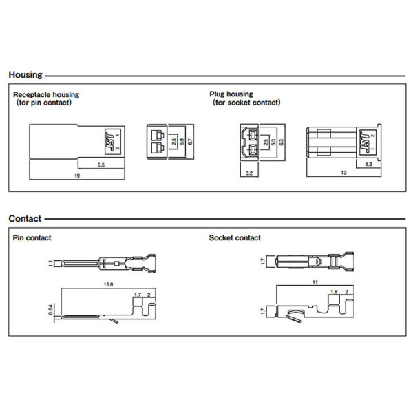 (1 ชุด) สาย JST Plug สายแบต สายปลั๊ก ตัวผู้ ตัวเมีย Male Female Connector รุ่น JST RCY 2P 10cm 15cm 20cm #แบบ A - Image 4