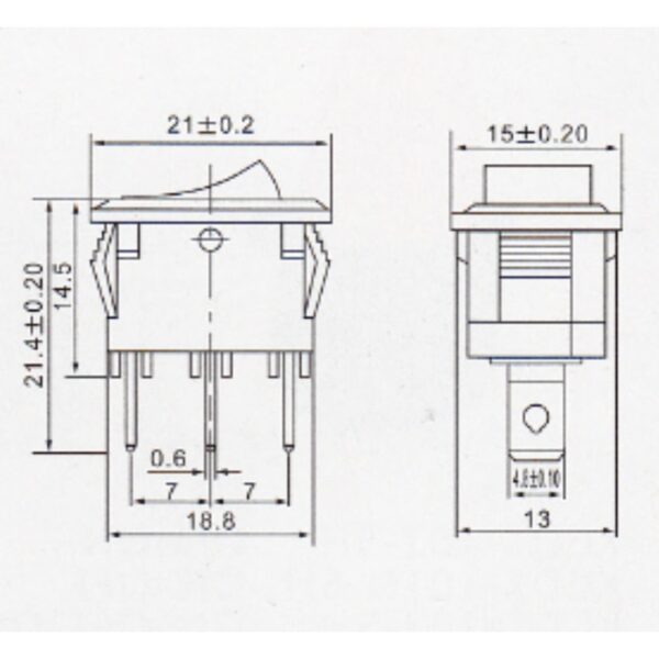 สวิทช์ 15x21mm กระดก เปิด-ปิด Rocker Switch 2 ขา 3 ขา 4 ขา 6 ขา 6A 250V #สวิทช์ 15x21mm (1 ตัว) - Image 7