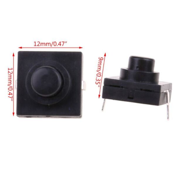 สวิทช์ ปุ่มกด ไฟฉาย Flashlight Switch ON-OFF DIP 2 ขา 12x12x9mm กดบน #112D (1 ตัว) - Image 3