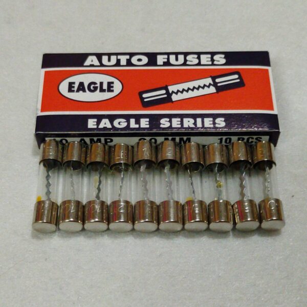 ฟิวส์ ปลั๊กไฟ Glass Fuse ปลั๊กพ่วง หลอดแก้ว EAGLE 5x20mm 250V 0.5A ถึง 30A #G5x20-EAGLE (กล่อง 10 ตัว) - Image 2