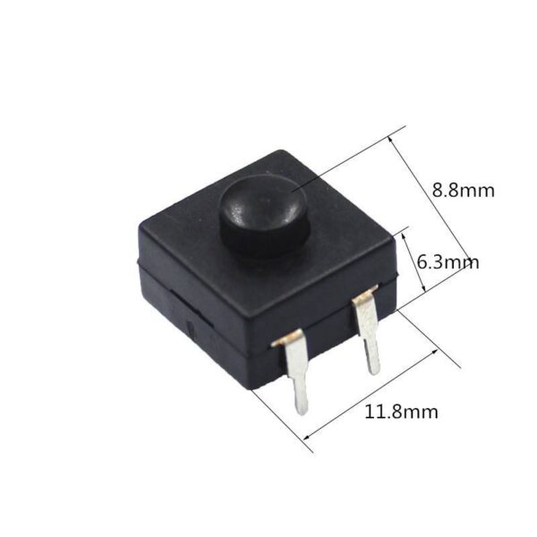 สวิทช์ ปุ่มกด ไฟฉาย Flashlight Switch ON-ON-OFF DIP 3 ขา 12x12x9mm กดบน #213BS (1 ตัว) - Image 3