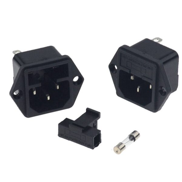 ขั้วปลั๊ก เต้ารับ ติดแท่น เต้าเสียบ ปลั๊ก ฐานฟิวส์ Plug IEC 60320 C14 3 ขา 10A 250V ***แถมฟิวส์ 10A*** #AC-03 (1 ตัว) - Image 3