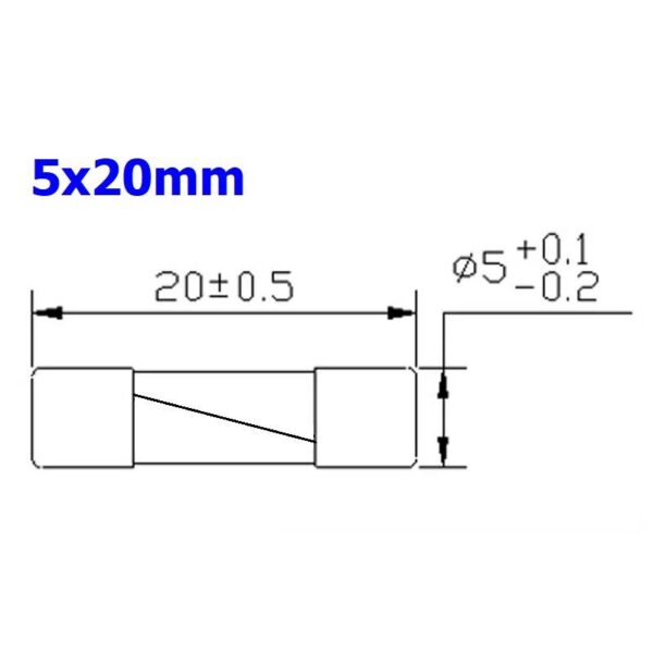 (5 ตัว) ฟิวส์ หลอดแก้ว แก้ว Fast blow Glass fuse 5x20mm 250V 0.1A ถึง 30A #G5x20F-YE - Image 2
