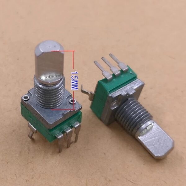 โวลลุ่ม วอลลุ่ม โพเทนชิโอมิเตอร์ Potentiometer R097 RK097 3 ขา แนวตั้ง แกน D 15mm B1K ถึง B1M #RK097N 3VD-15mm (1 ตัว) - Image 2