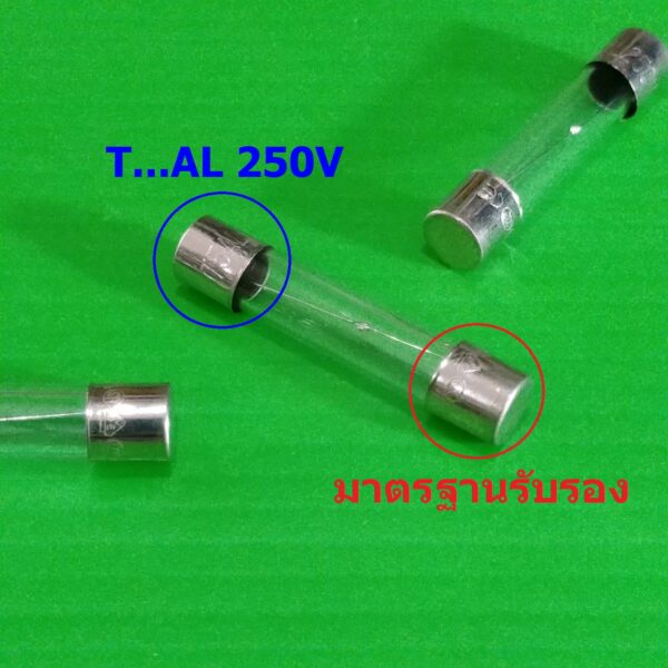 ฟิวส์ แก้ว หลอดแก้ว มาตรฐาน Slow blow (T) Glass Tube Fuse 6x30mm 250V T0.5A ถึง T30A #G6x30T (1 ตัว) - Image 2