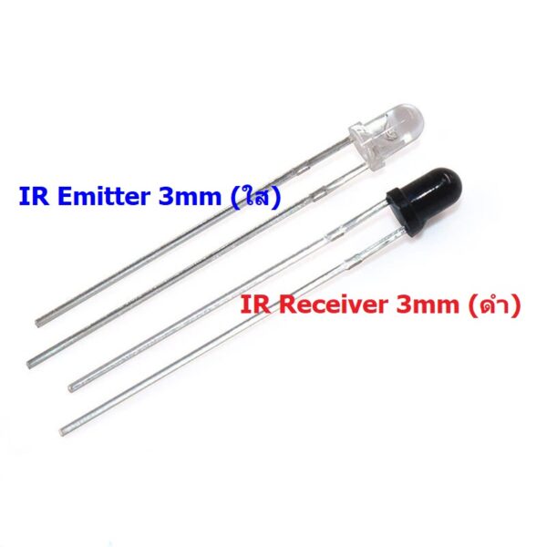 (5 ตัว) อินฟราเรด ไดโอด รับ-ส่ง สัญญาณ IR Emitter and IR Receiver (Photodiode) LED F3 F5 3mm 5mm 940nm #IR Diode - Image 2