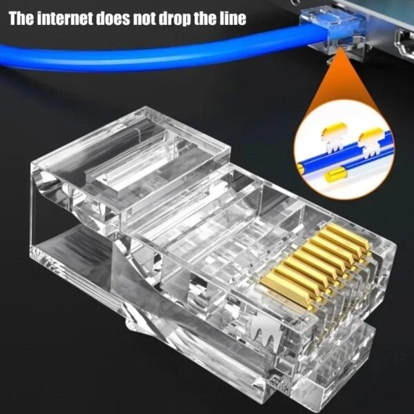 (5 ตัว) RJ45 หัวแลน LAN AMP CAT5 CAT5E 8P8C Ethernet Network Modular Connector Plug #หัวแลน AMP RJ45/CAT5E - Image 8