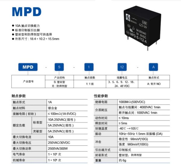 Relay MEISHUO รีเลย์ แท้ 4Pin 10A 250VAC/30VDC คอยล์ 24VDC MPD-S-124-A #MPD 4P MEISHUO (1 ตัว) - Image 5