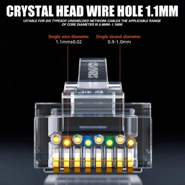 (5 ตัว) หัวแลน LAN RJ45 CAT5 CAT6 CAT5E 8P8C Ethernet Network Modular Connector Plug #หัวแลน RJ45 CAT6 - Image 4