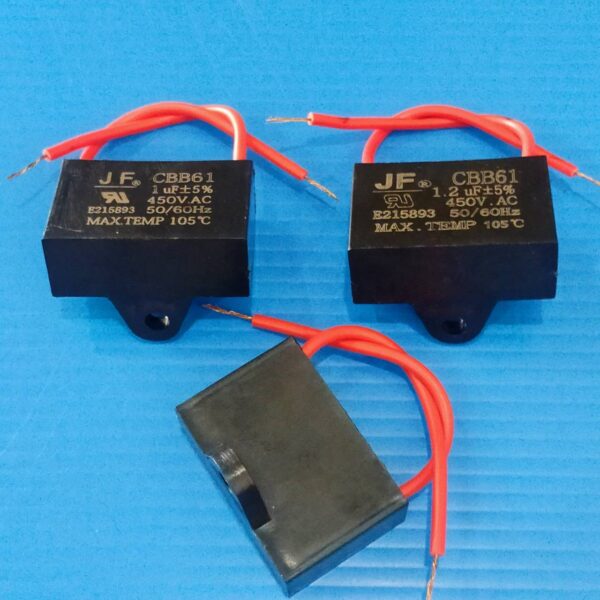 ตัว C พัดลม คาปาซิเตอร์ Capacitor แคปรัน มอเตอร์ แอร์ ปั๊มน้ำ JF CBB61 1uF 1.2uF 5% 450VAC 50/60Hz #CBB61-สายไฟ (1 ตัว) - Image 2