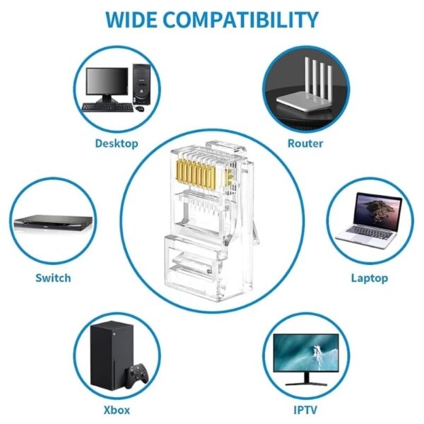 (5 ตัว) หัวแลน LAN RJ45 CAT5 CAT6 CAT5E 8P8C Ethernet Network Modular Connector Plug #หัวแลน RJ45 CAT6 - Image 8