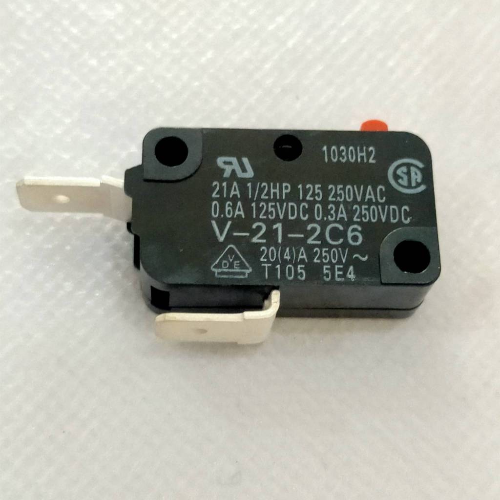 สวิทช์ ไมโครสวิทช์ Omron Micro Switch 2 ขา 1NC กดดับ-ปล่อยติด 21A 250VAC ของแท้ #V-21-2C6 Omron (1 ตัว) - Image 2